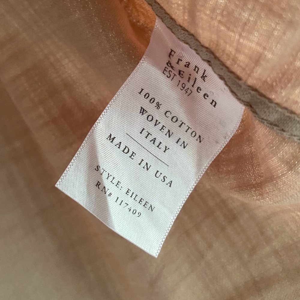 Frank & Eileen Eileen Button-Up Shirt Famous Denim Size: M Sand - Picture 10 of 16